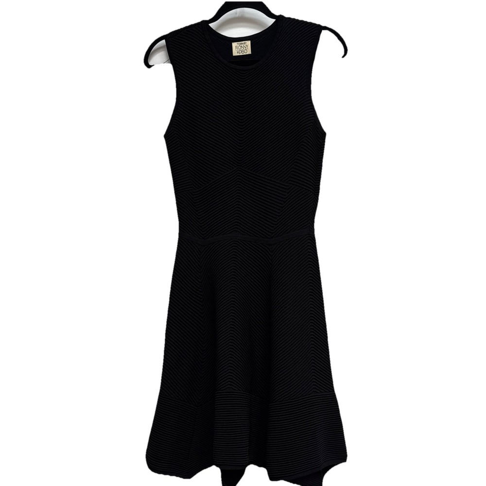 Torn By Ronny Kobo Size L Vivienne Luciana Dress Knit Sleeveless Flare LBD